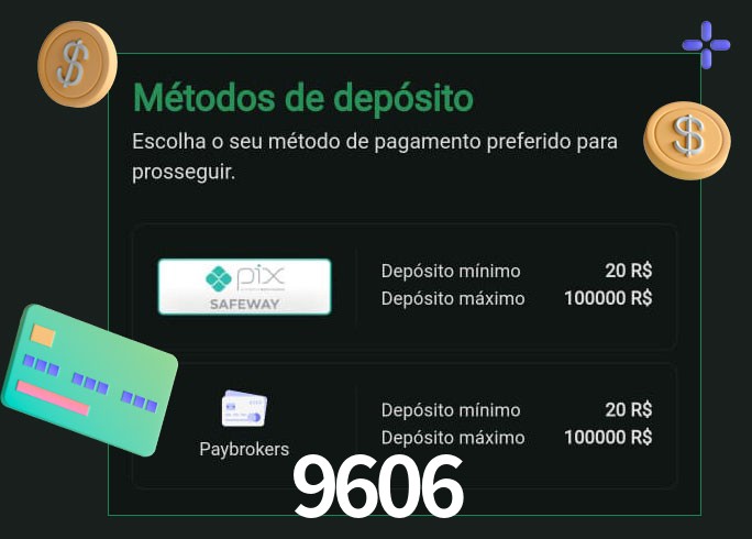 O cassino 9606 oferece uma grande variedade de métodos de pagamento
